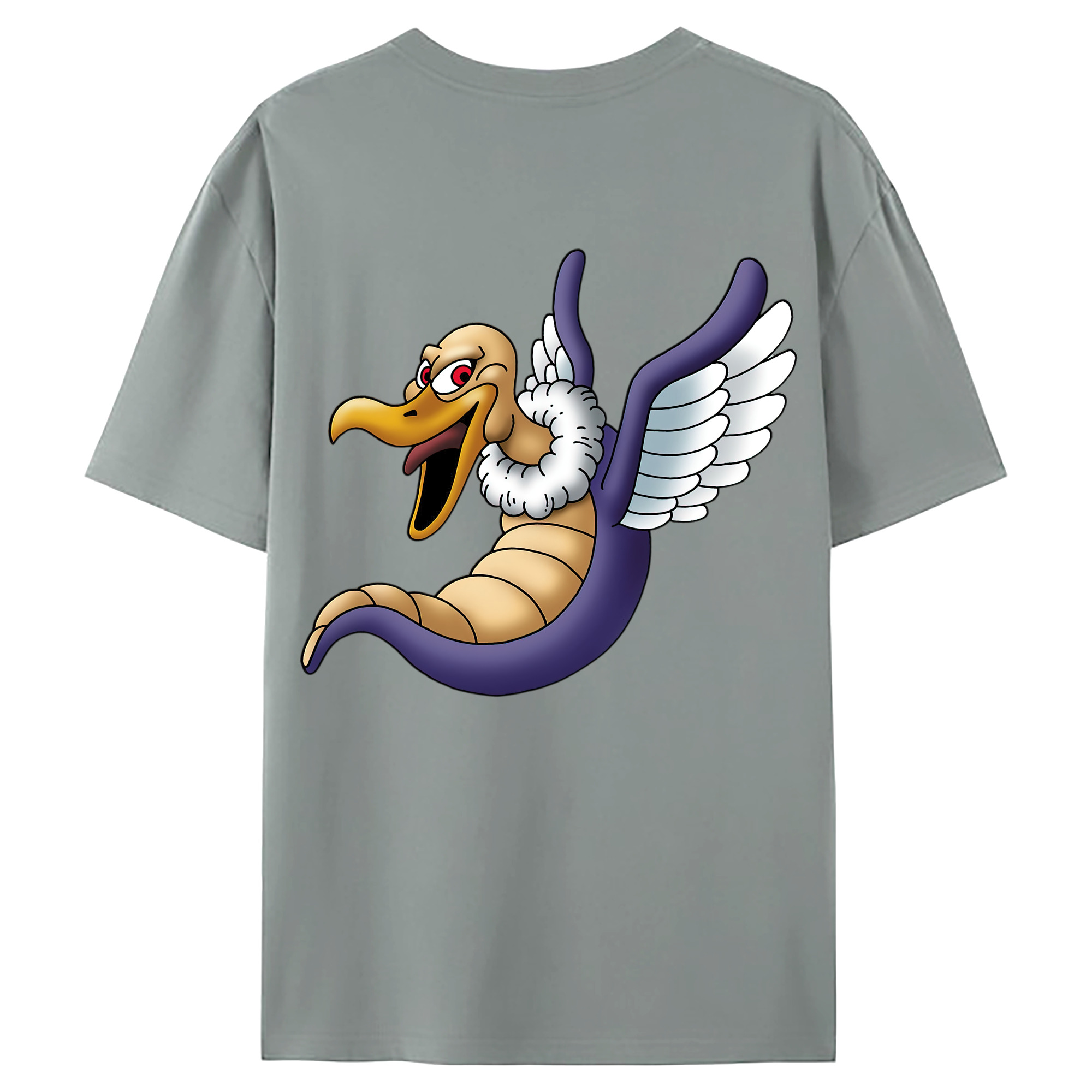 （画像用） ドラゴンクエスト Doragon Kuesuto Dragon Quest 綿100％ メンズ半袖Tシャツ（バックプリント） 通気性